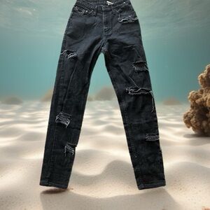 Distressed Black Jeans